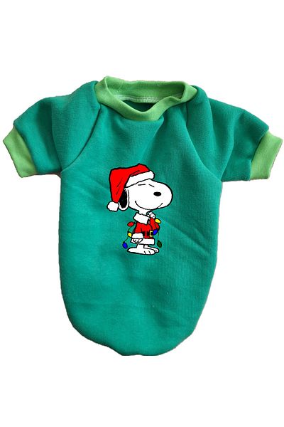 stylie Winter New Year's Custom Snoopy Printed Cat and Small Breed Dog Clothing