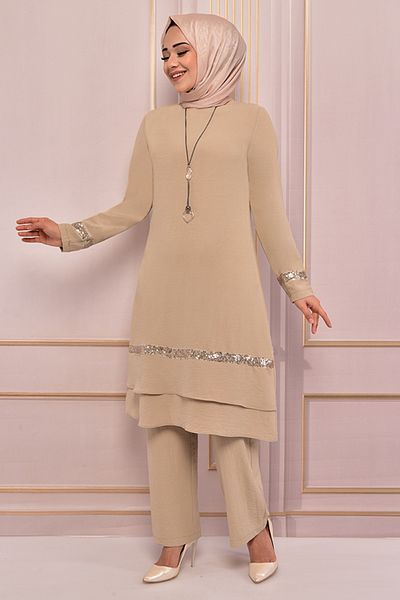 Ayşe Melek Hijab Evening Dress Suit - Women's Fashion 2680