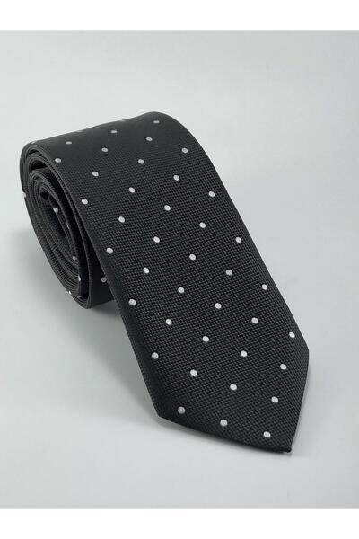 PİERRONİ Siyah Beyaz Puntiyeli Kravat
