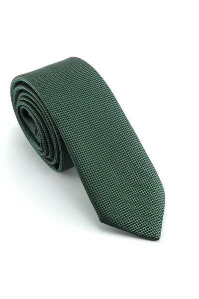 PİERRONİ Green Oxford Pattern Slim Tie