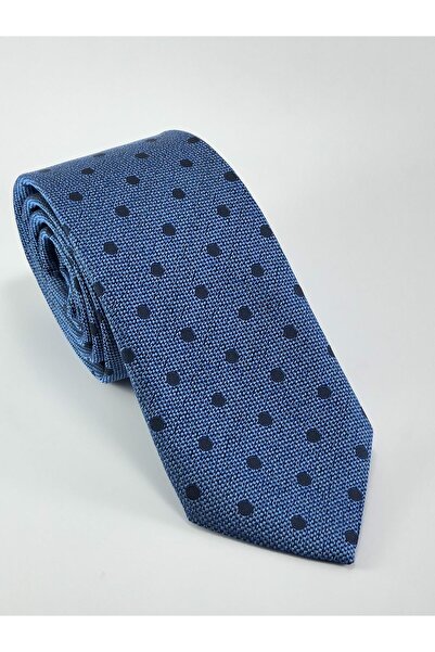 PİERRONİ Blue Navy Blue Polka Dot Tie