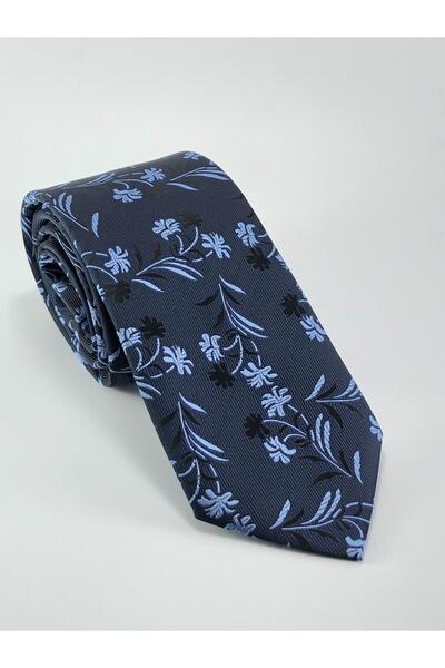 PİERRONİ Γραβάτα με μπλε ναυτικό σχέδιο λουλουδιών