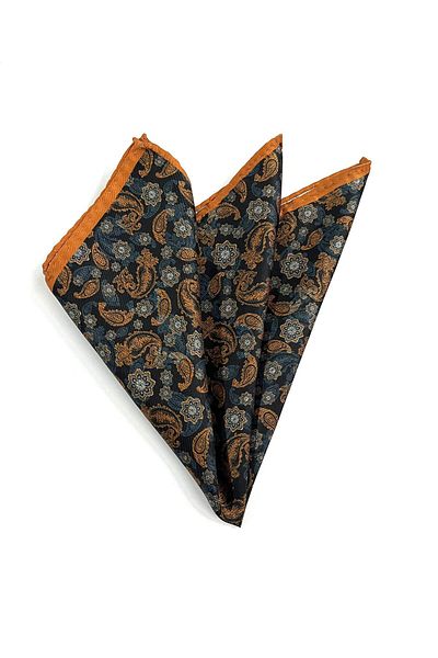 PİERRONİ Orange Black Patterned Handkerchief