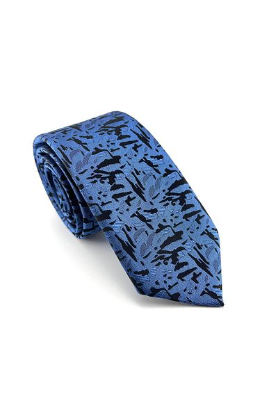 PİERRONİ Blue Black Patterned Tie