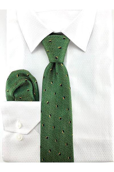 PİERRONİ Green Patterned Handkerchief Tie