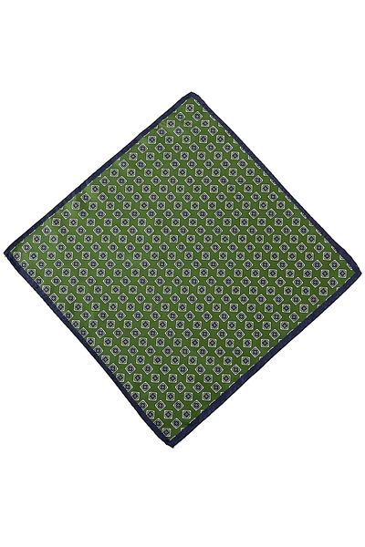 PİERRONİ Green Navy Blue Patterned Handkerchief