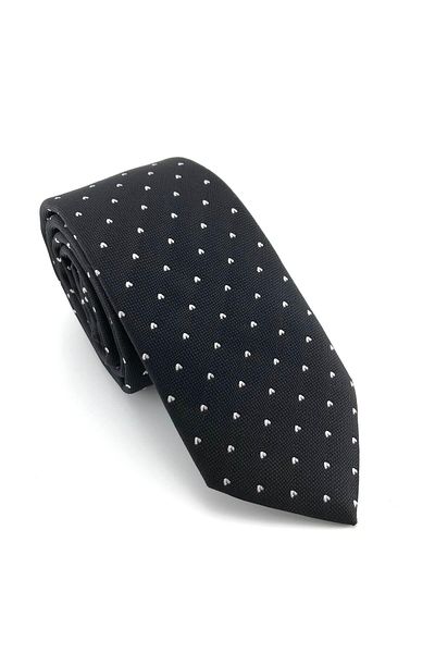 PİERRONİ Black and White Dotted Slim Tie