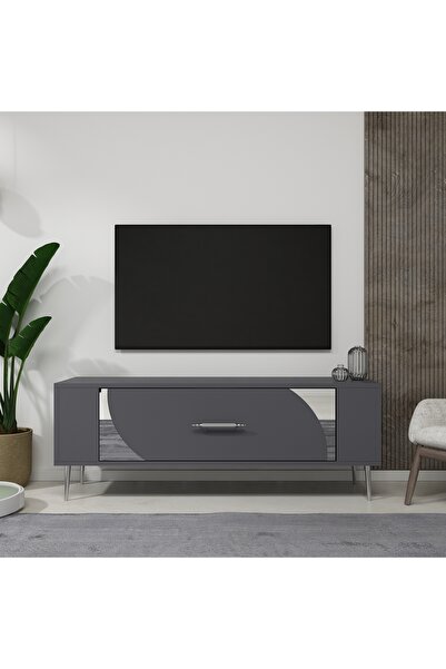 DEMONTE DECOR Retrop2dd Tv Sehpası Antrasit-gümüş
