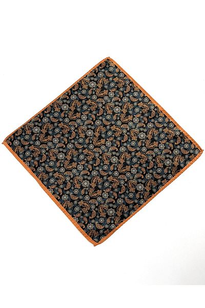 PİERRONİ Orange Black Patterned Handkerchief