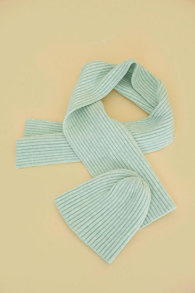 CHUBA Soft Button Ribbed Beanie Set for Kids Ages 3-6 - Mint Chkıds101