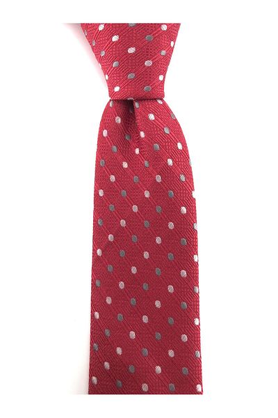 PİERRONİ Red White Smoked Dotted Slim Tie