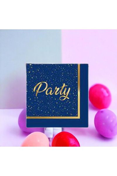 TURKUAZ PARTY Navy Blue 20 Li Χάρτινο Χαρτοπετσέτα 33x33 cm Κόκκινο Χαρτί 20 Πακέτο Χρόνος πάρτι
