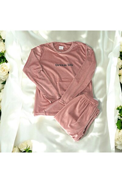 Mihra Kadife Uzun Kol Pijama Takımı