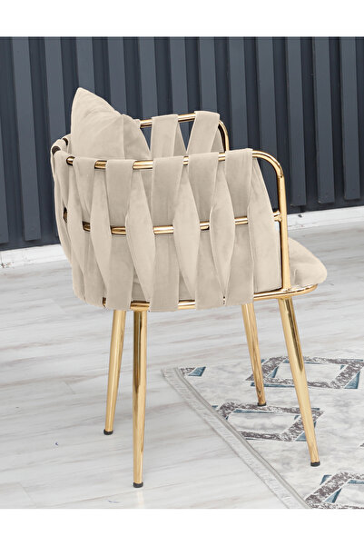 Rozexi Sarmaşık Çay Seti Takımı Koltuk Takımı Oturma Odası Kafe Antre Hol Ofis 2+1+1 Gold Metal