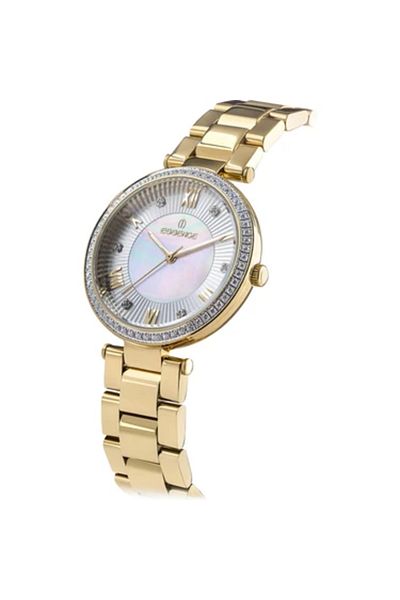 Essence Es6743Fe.120 Steel Cord Rhinestone Design Gold Color Women's Wristwatch