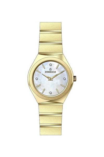 Essence D1145.120 Steel Cord Rhinestone Design Gold Color Women's Wristwatch