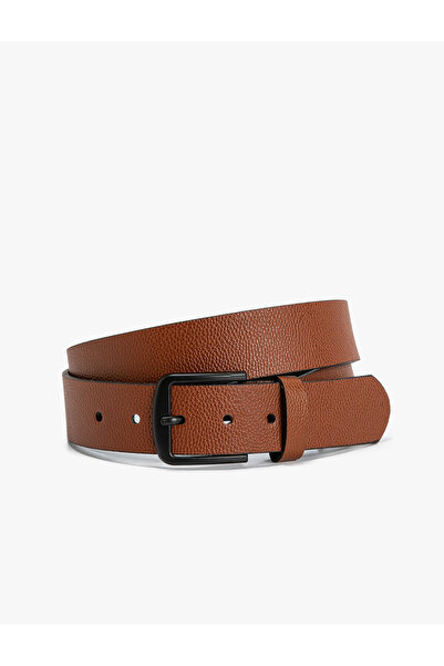 Koton Leather Look Belt with Metal Buckle