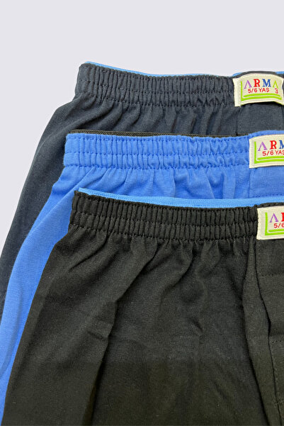 Arma Yıldız Pack of 3 100% Cotton Towel Waist Boxers for Boys - Mixed Colors