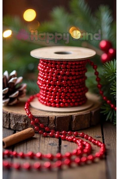 Happyland 10 Meter Chain with Red Pearl Detail - Christmas Decoration