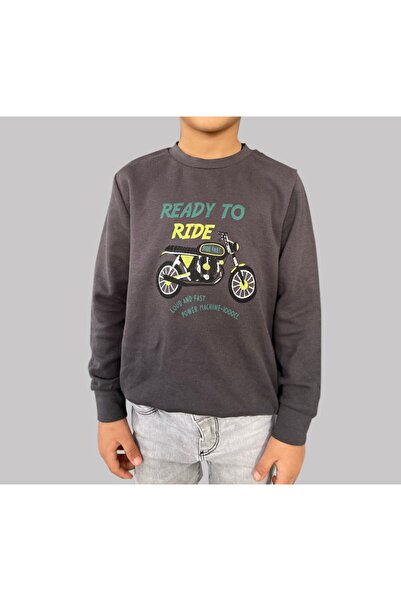 KBR KİDS Μακρυμάνικο ποδηλατικό φούτερ για αγόρι με μαλακή υφή Anthracite