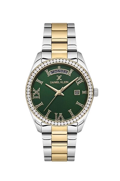 Daniel Klein Dk.1.13771-4 أيام عرض معدني ذهبي اللون حجر مفصل مقاوم للماء كم ن...