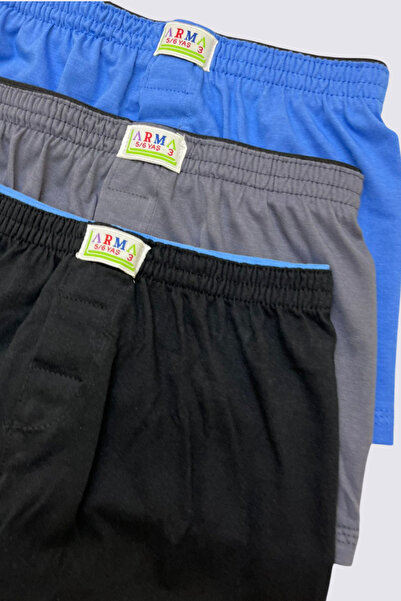 Arma Yıldız Pack of 3 100% Cotton Towel Waist Boxers for Boys - Mixed Colors