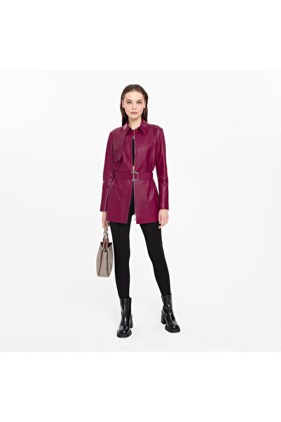 Desa Kelly Mor Kadın Deri Trençkot