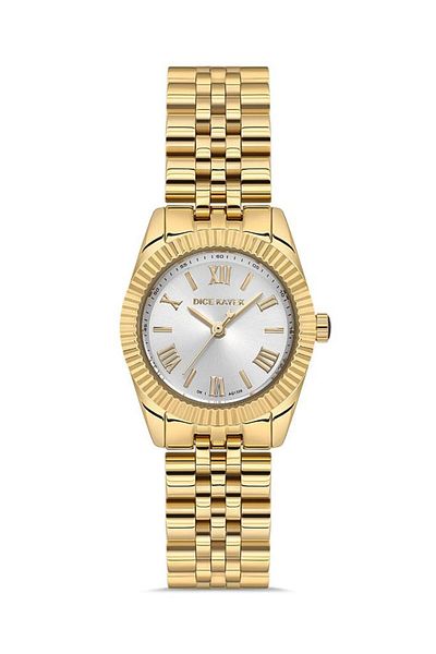 Dice Kayek Dk.1.Ag1359.07 - 5 Atm Water Resistant with Roman Numeral Minimal Design Steel Cord Gold Re
