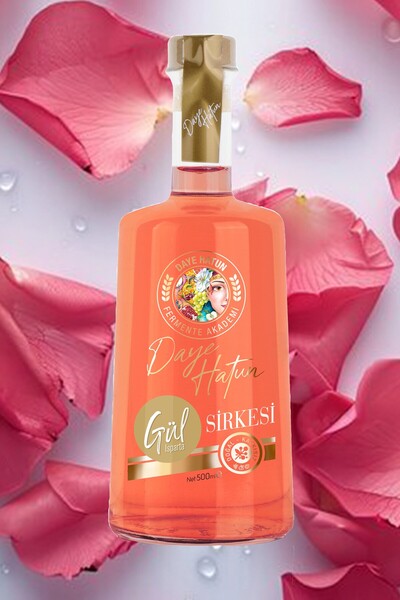 DAYE HATUN Rosa Damascena Isparta Gül Sirkesi / Rose Vinegar (doğal Fermente Canlı Sirke/nat. Ferm./500 Ml)