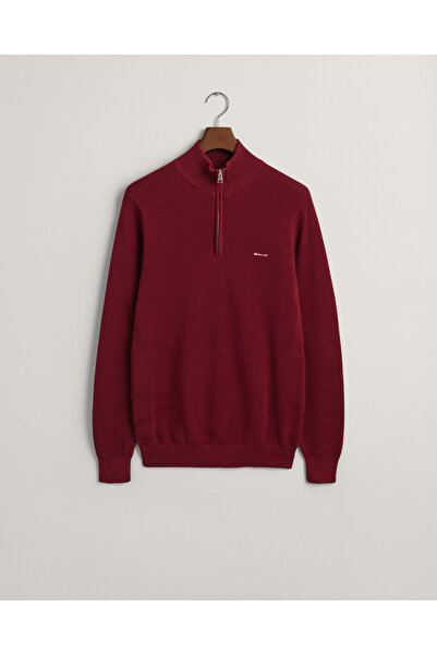 Gant Erkek Kırmızı Regular Fit Yarım Fermuarlı Kazak