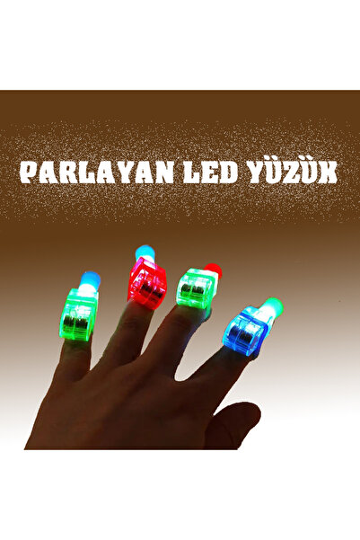 Ayver 4 ADET LED PARMAK IŞIKLARI PARTİ KONSER AKSEUSARI RENKLİ CANLI PARLAYAN...