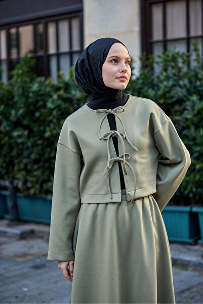 LOCCO Pistachio Green Women's Set - Front Tie Skirt