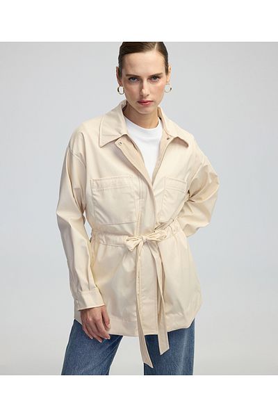 MISS IPEKYOL Leather Look Shirt Jacket