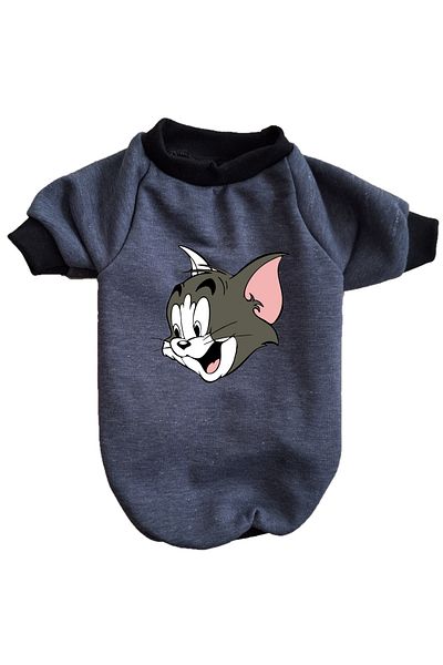 stylie Winter Tom Jerry Printed Sleeves Raster Inside Cat and Small Breed Dog Outfit