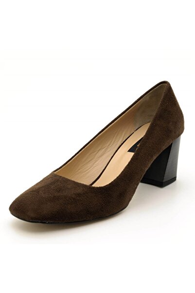 İriadam 40 - 41 - 42 - 43 - 44 2018 Brown Suede Heeled Large Size Women's Shoes