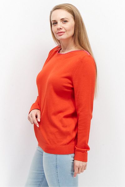 Esprit Women Round Neck Knitted Sweater, Red