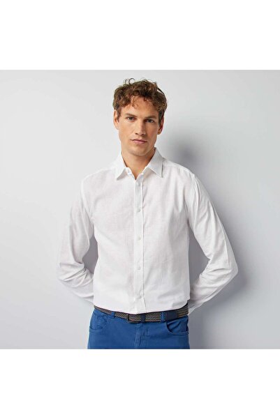 KIABI قميص أبيض بقصّة عادية