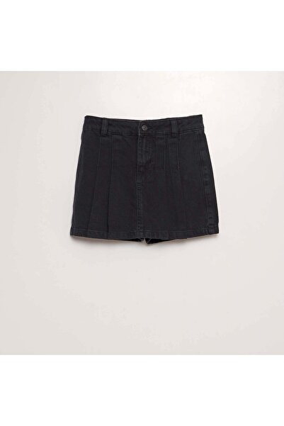 KIABI تنورة قصيرة من قماش الدنيم باللون الأسود