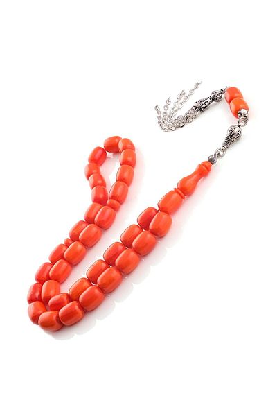 TESBİHCİBABA Antique Design Moire Orange Crimped Prayer Beads