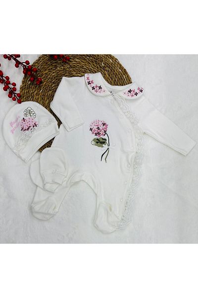 Eda Baby Cross Stitch Embroidered Baby Rompers