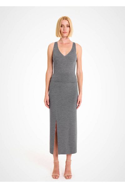 Knitss Πλεκτό μπλουζάκι με λαιμόκοψη V από μαλλί Merino
