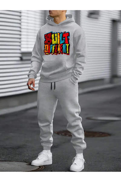 Frisson Ανδρικό σετ φόρμας με κουκούλα και στάμπα γράμματα - FRISSON Outdoor ...