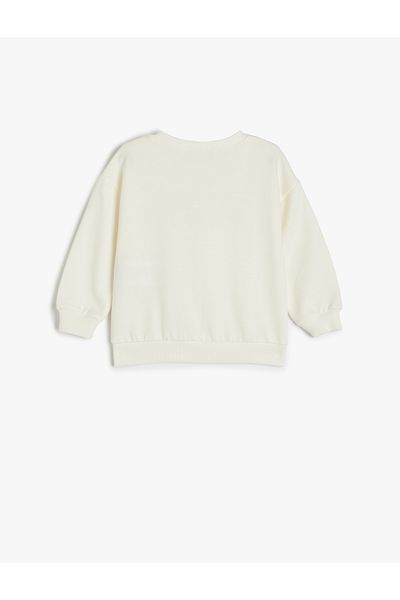 Koton Printed Long Sleeve Crew Neck Cotton Sweatshirt