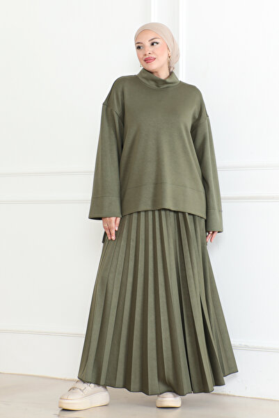 KADEEM قماش كاكي سكوبا - مجموعة تنورة مشروط