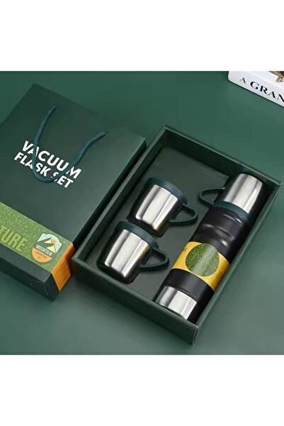 Kapris Çelik 3lü Termos Seti 680 ml Siyah Kap-290