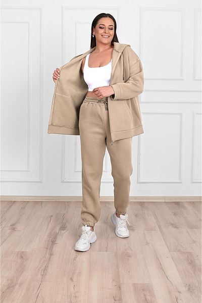 FEEL STYLE Дамски костюм с 3 повдигнати прежди с двоен голям размер FS