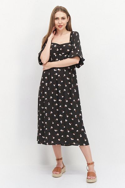 BİLLABONG Women Floral Print Midi Dress, Washed Black