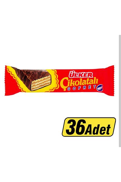 Ülker Crispy Waffles with Chocolate Finish 36 Grams X 36 Pieces (Total 1260 Grams)