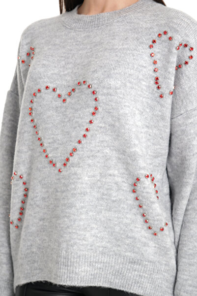 jöns since 1997 Women's Stoned Heart Model Oversize Sweater
