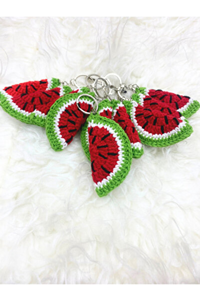 Kardelux Amigurumi Örgü Karpuz Desenli Anahtarlık